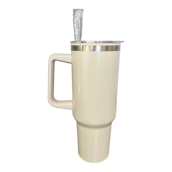 Poshmark Cream tumbler 40oz Travel Mug with Handle reseller - Picture 4 of 6